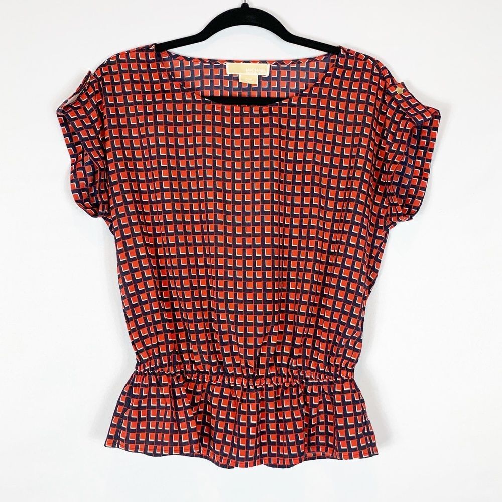 MICHAEL Michael Kors Red and Black Blouse